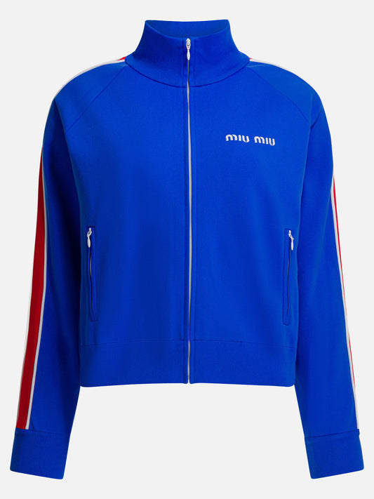 Full zip sweatshirts Logo  Blue - Miu Miu Women | PLP | VIETTI Online Store 
