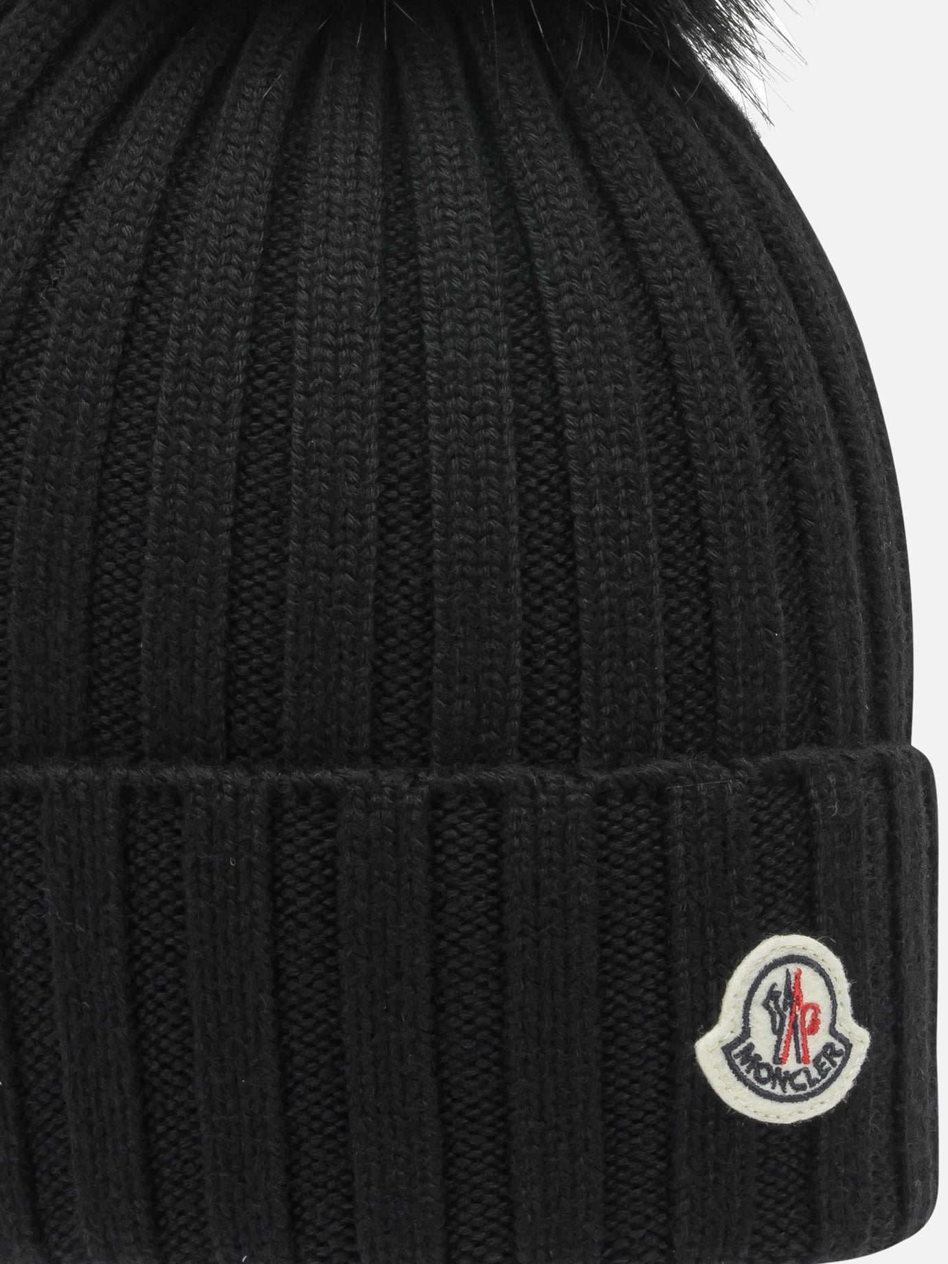 Beanies 100% virgin wool  Black - Moncler Women | PDP | VIETTI Online Store | Zoom-Modal_3
