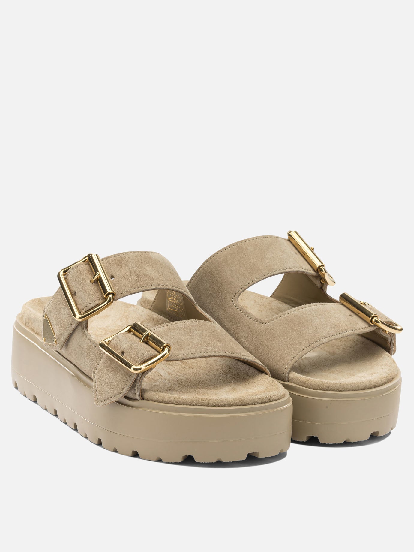 Flat sandals 100% calf leather - 100% rubber  Beige - Prada Women | PDP | VIETTI Online Store | Zoom-Modal_2
