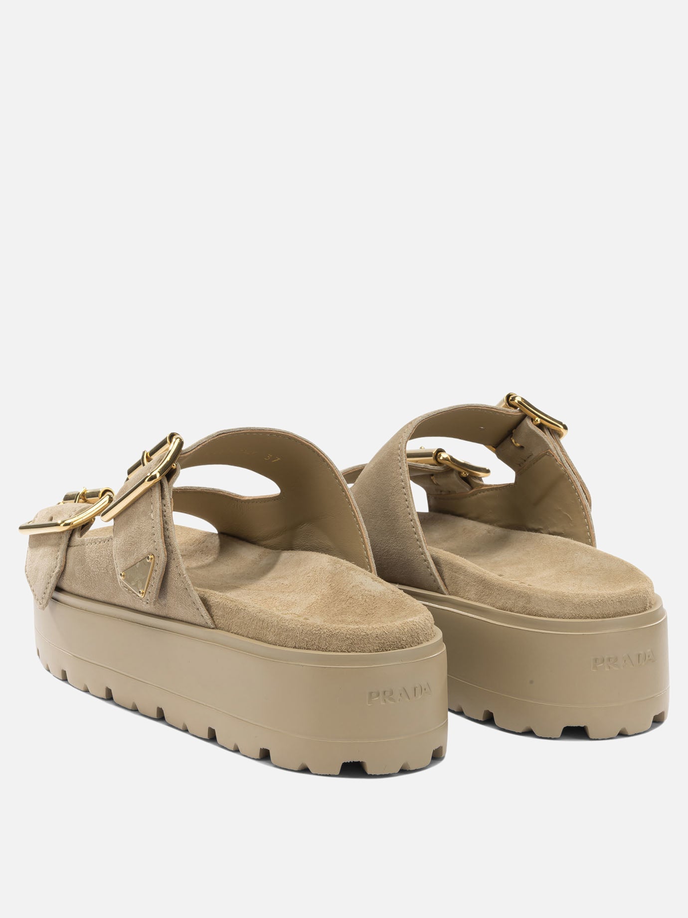 Flat sandals 100% calf leather - 100% rubber  Beige - Prada Women | PDP | VIETTI Online Store | thumbnail_4