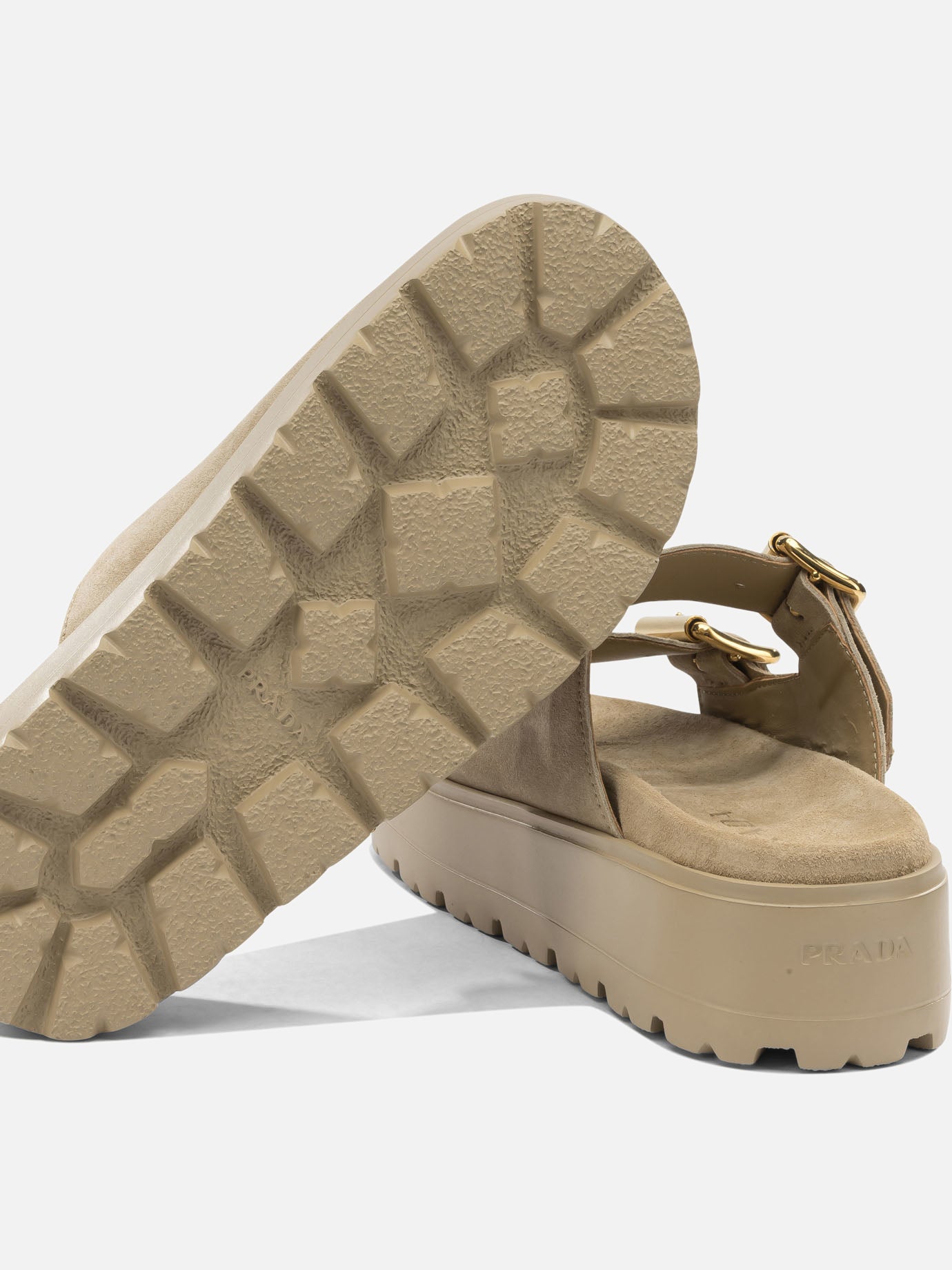 Flat sandals 100% calf leather - 100% rubber  Beige - Prada Women | PDP | VIETTI Online Store | Zoom-Modal_5
