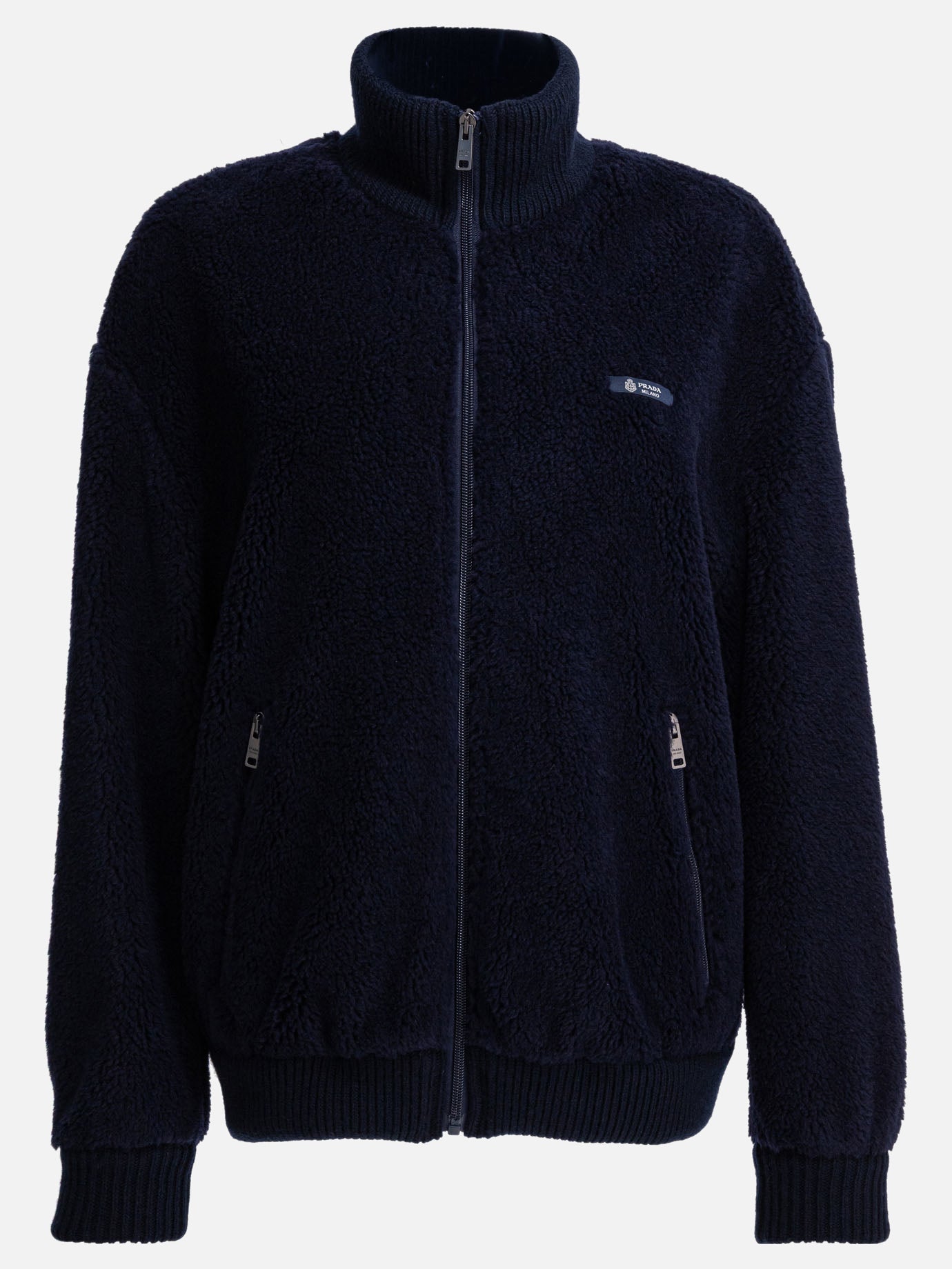 Fleece jackets Solid colour  Blue - Prada Women | PDP | VIETTI Online Store | Zoom-Modal
