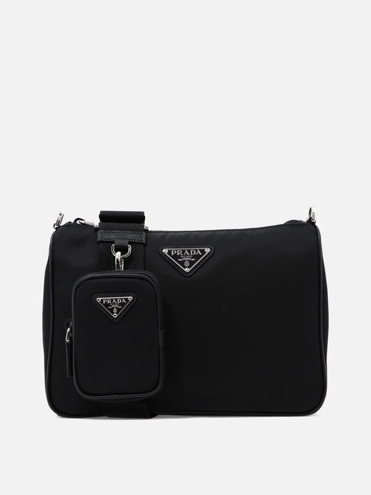 Small bags 100% recycled polyamide - Other fabric: 100% calf leather  Black - Prada Men | PDP | VIETTI Online Store 
