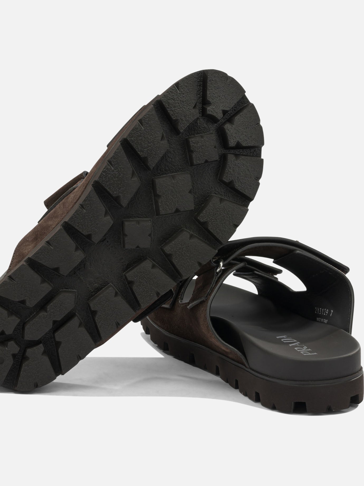 Slides 100% suede - 100% rubber  Brown - Prada Men | PDP | VIETTI Online Store | Zoom-Modal_5
