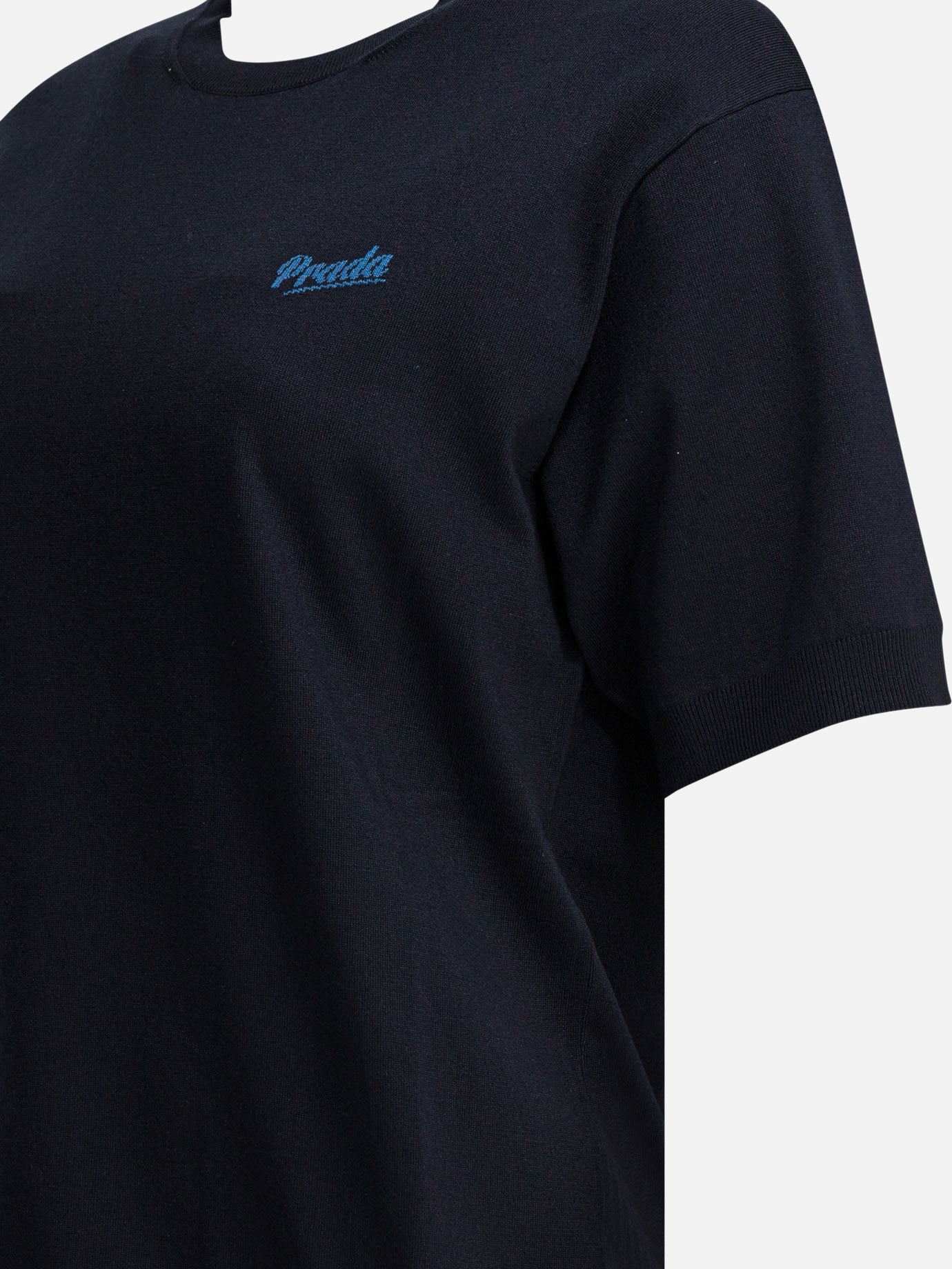 Crewneck t-shirts Logo  Blue - Prada Women | PDP | VIETTI Online Store | thumbnail_4