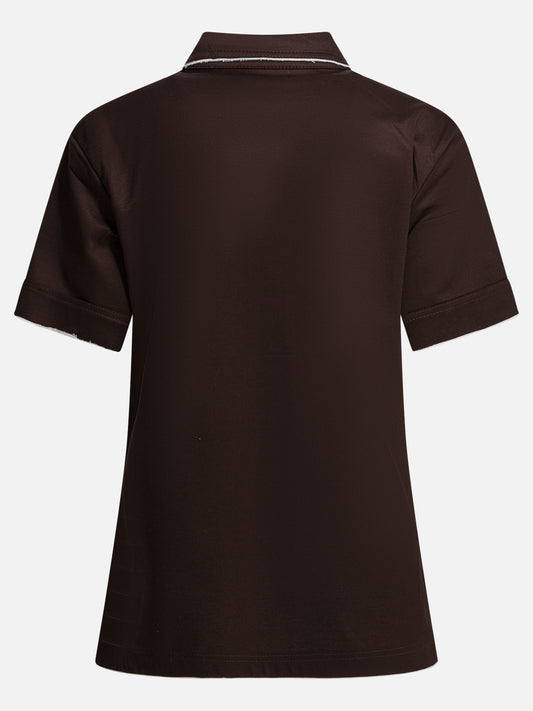 Polo shirts with buttons Solid colour  Brown - Prada Women | PDP | VIETTI Online Store | 2
