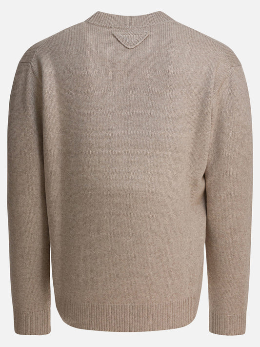 Crewneck sweaters Solid colour  Beige - Prada Men | VIETTI Online Store | 2
