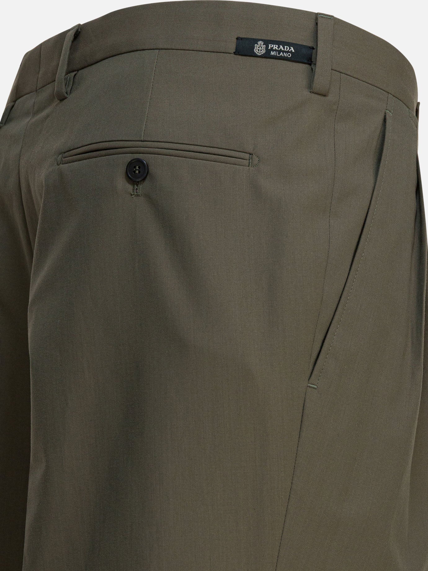 Tailored trousers Solid colour  Green - Prada Men | PDP | VIETTI Online Store | Zoom-Modal_4
