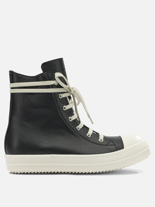 High top sneakers 100% cow leather - 100% thermoplastic rubber  Black - Rick Owens Men | PLP | VIETTI Online Store 

