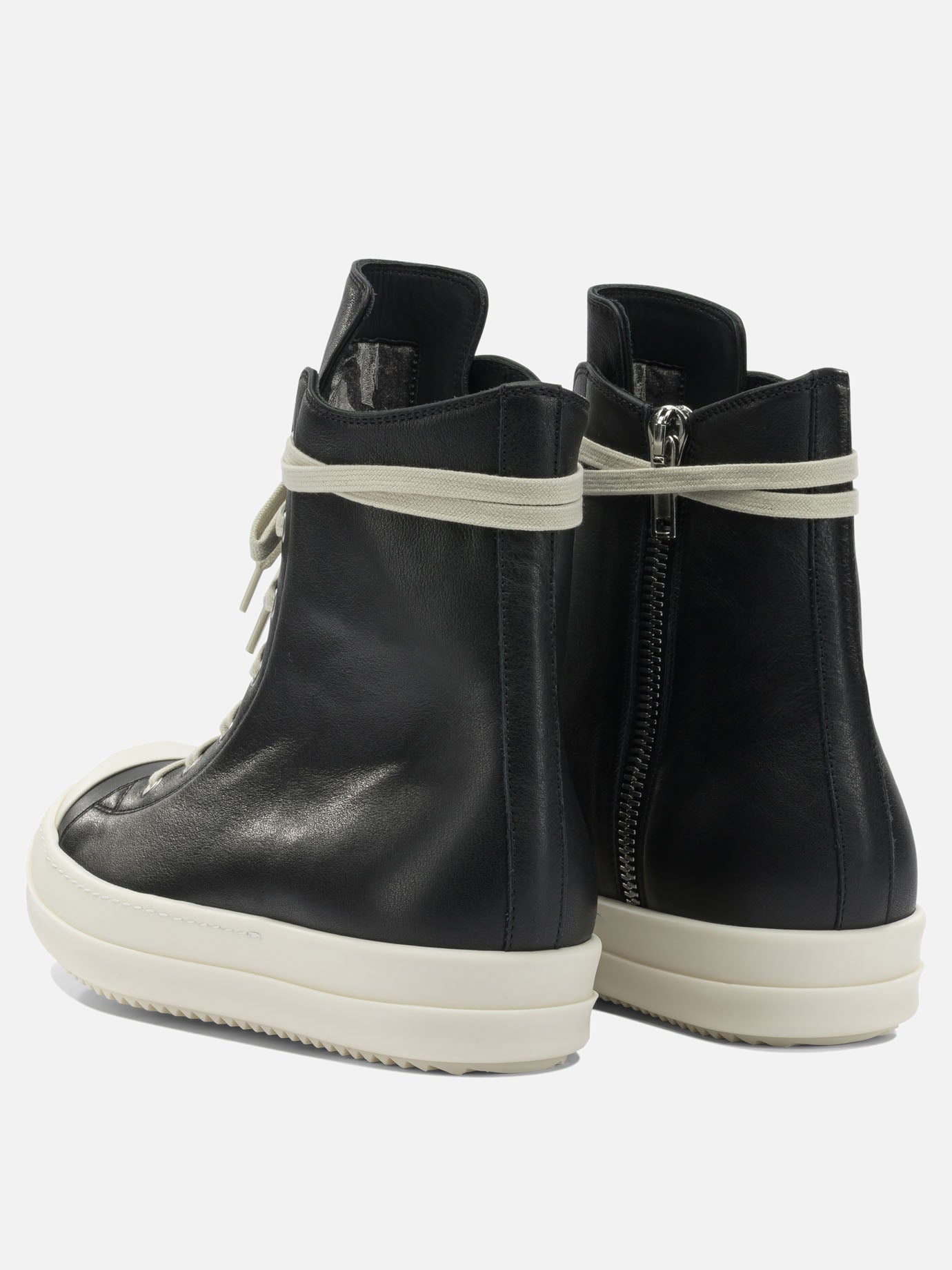 High top sneakers 100% cow leather - 100% thermoplastic rubber  Black - Rick Owens Men | PDP | VIETTI Online Store | thumbnail_4