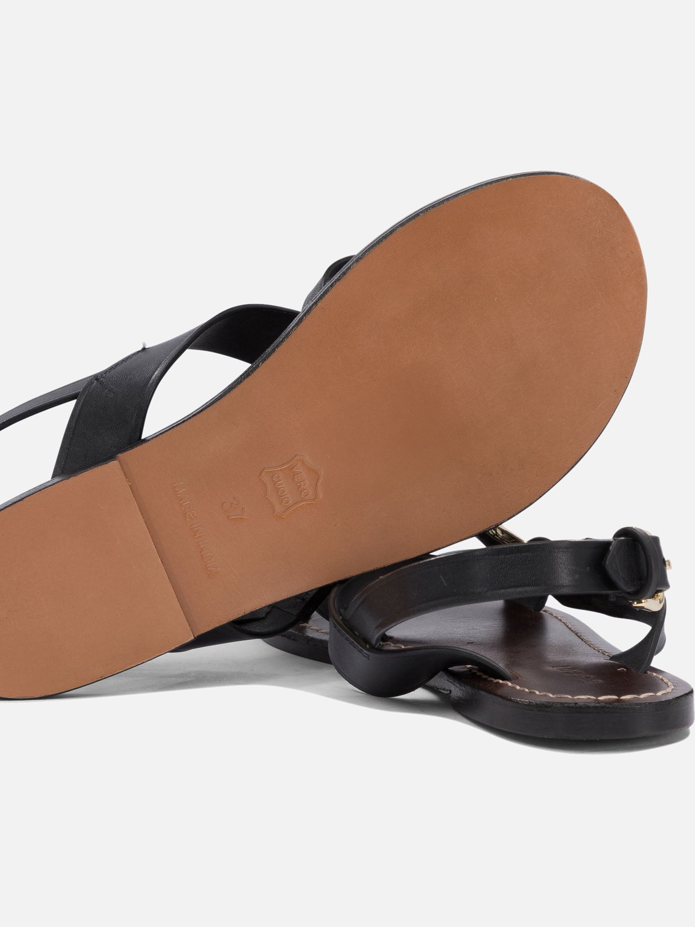 Flat sandals 100% leather  Black - Soeur Women | PDP | VIETTI Online Store | thumbnail_5