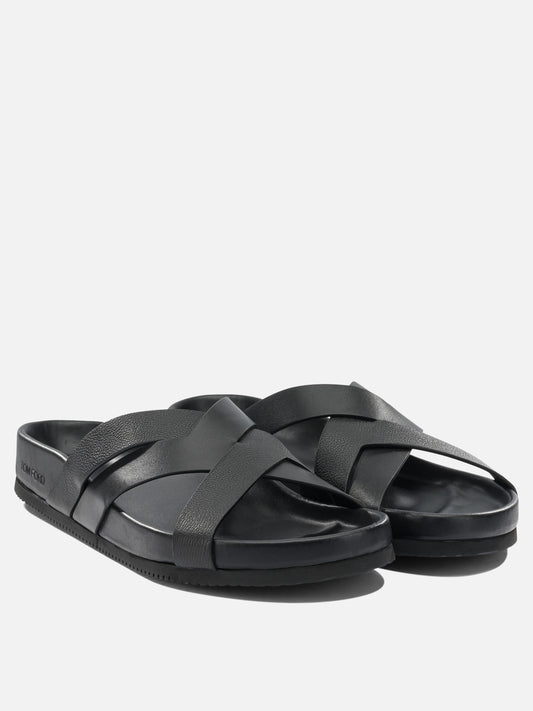 Slides 100% leather - 100% rubber  Black - Tom Ford Men | PDP | VIETTI Online Store | 2
