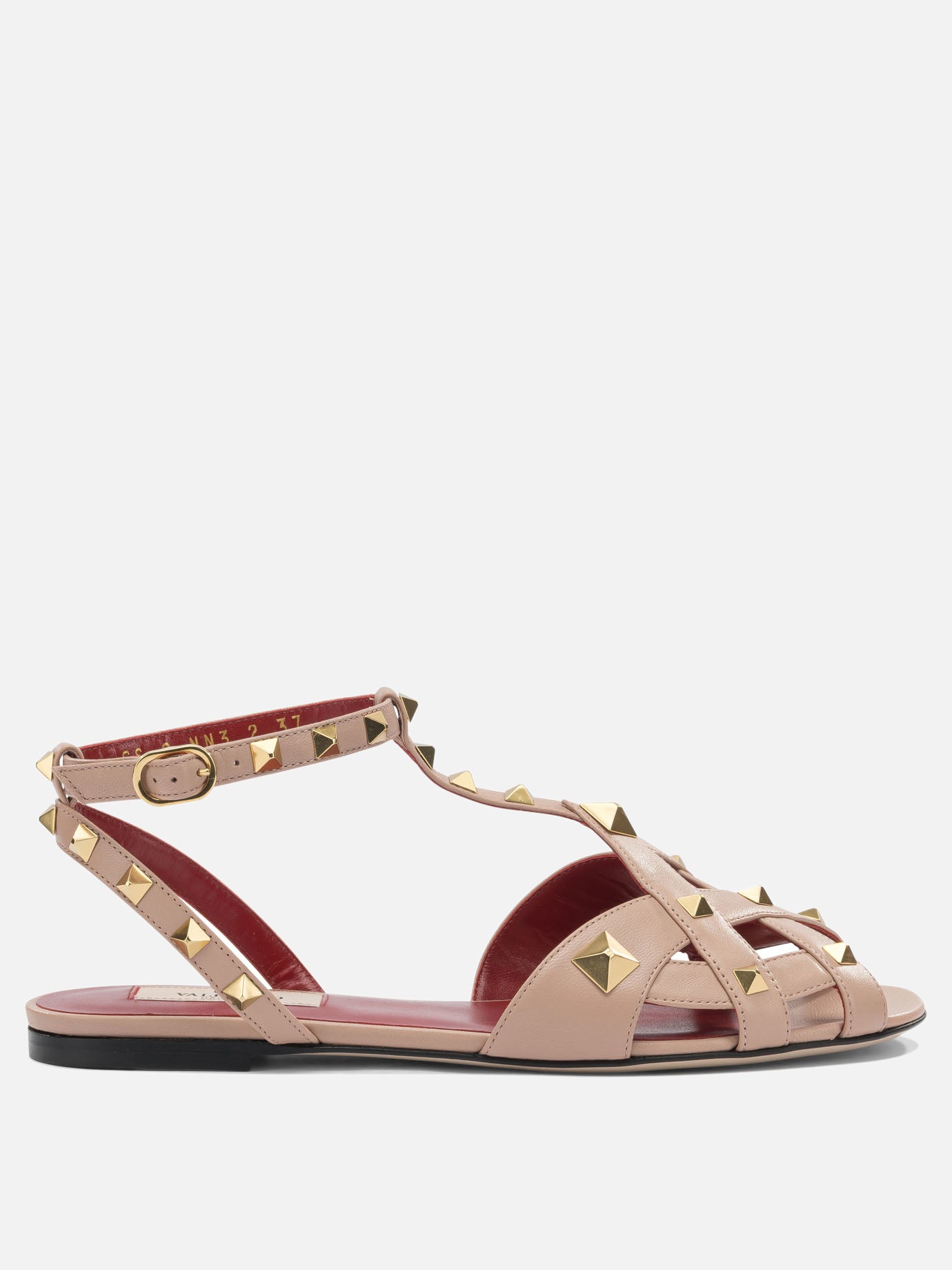 Flat sandals 100% leather  Pink - Valentino Garavani Women | PDP | VIETTI Online Store | thumbnail