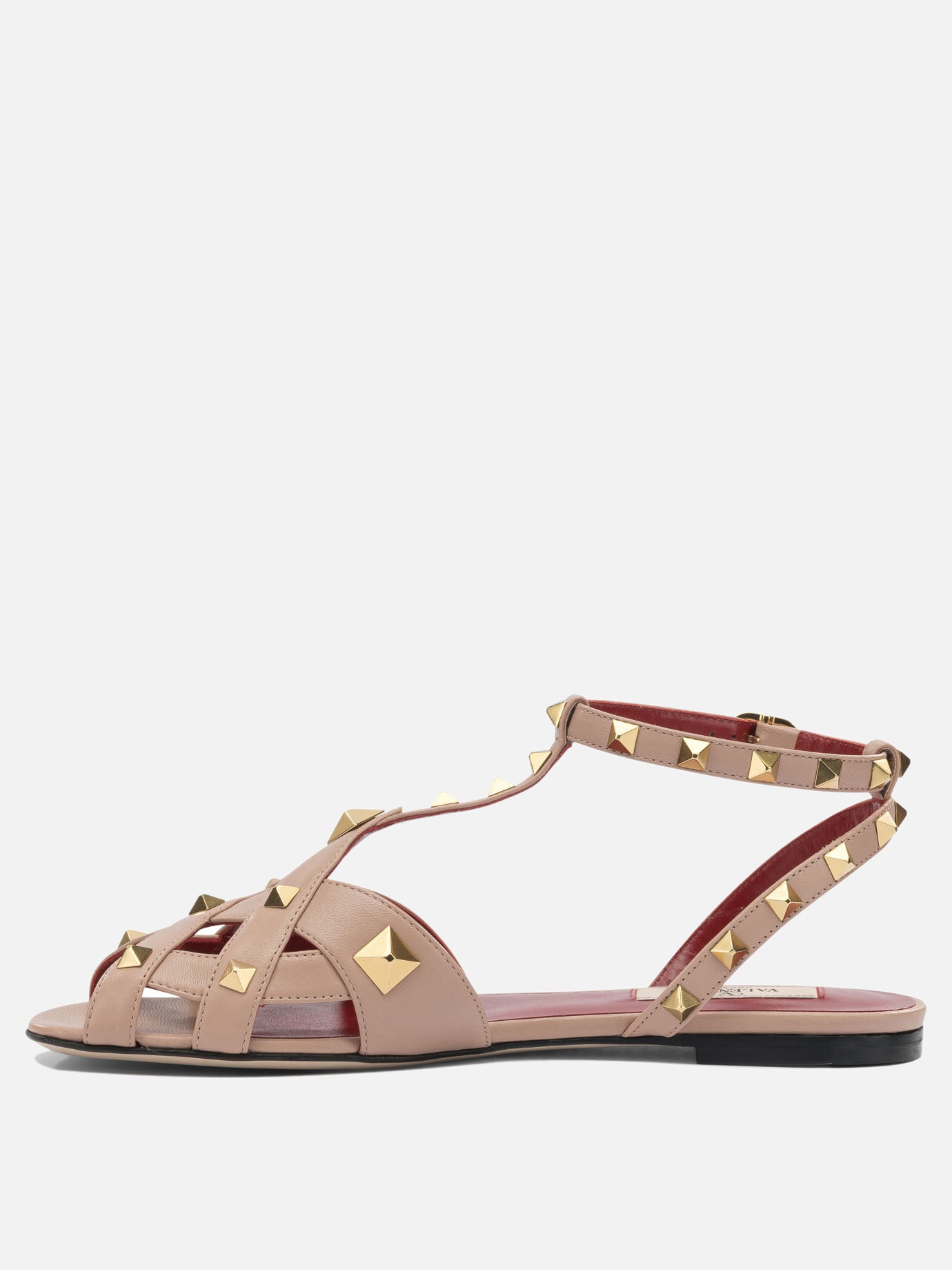 Flat sandals 100% leather  Pink - Valentino Garavani Women | PDP | VIETTI Online Store | thumbnail_3