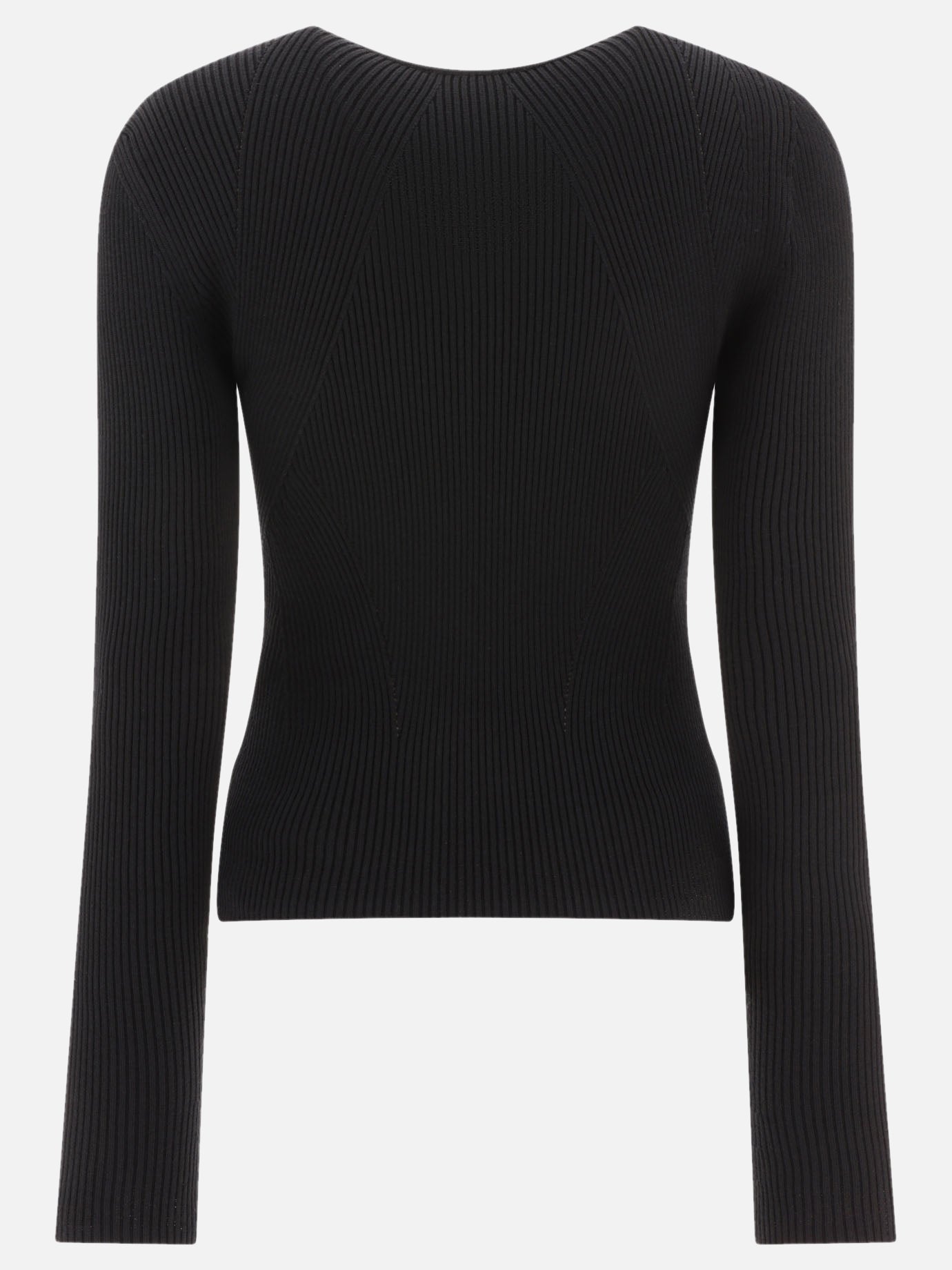 Slashed Ribbed-knit Jumper