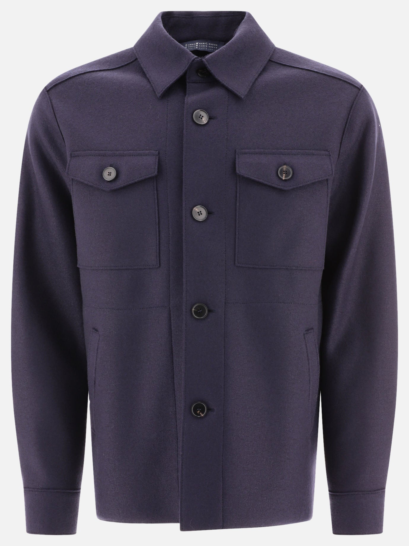 Overshirt jackets 100% virgin wool  Blue - Harris Wharf London Men | PDP | VIETTI Online Store | Zoom-Modal
