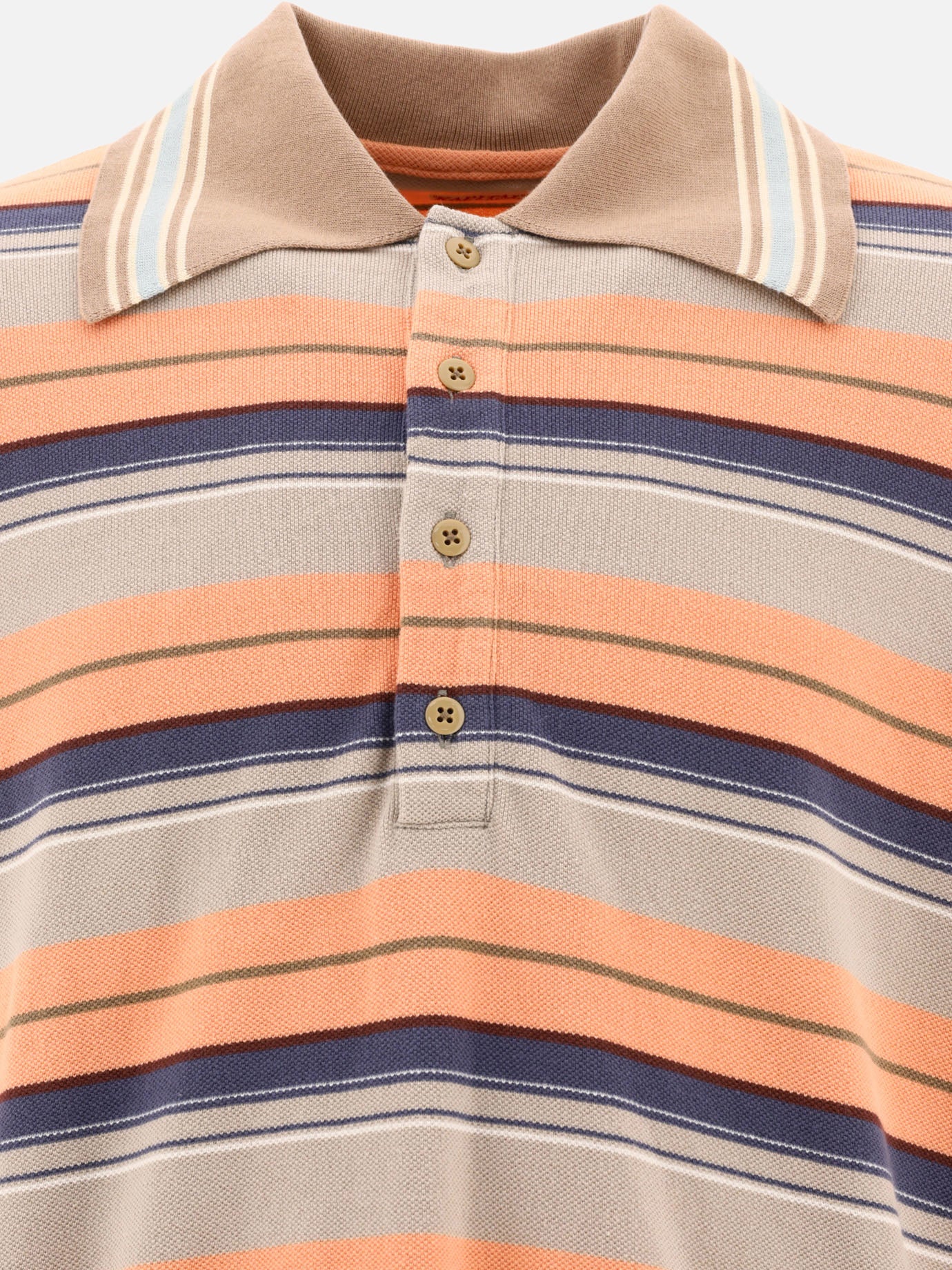 "Multi-border Kanoko BOX" polo shirt