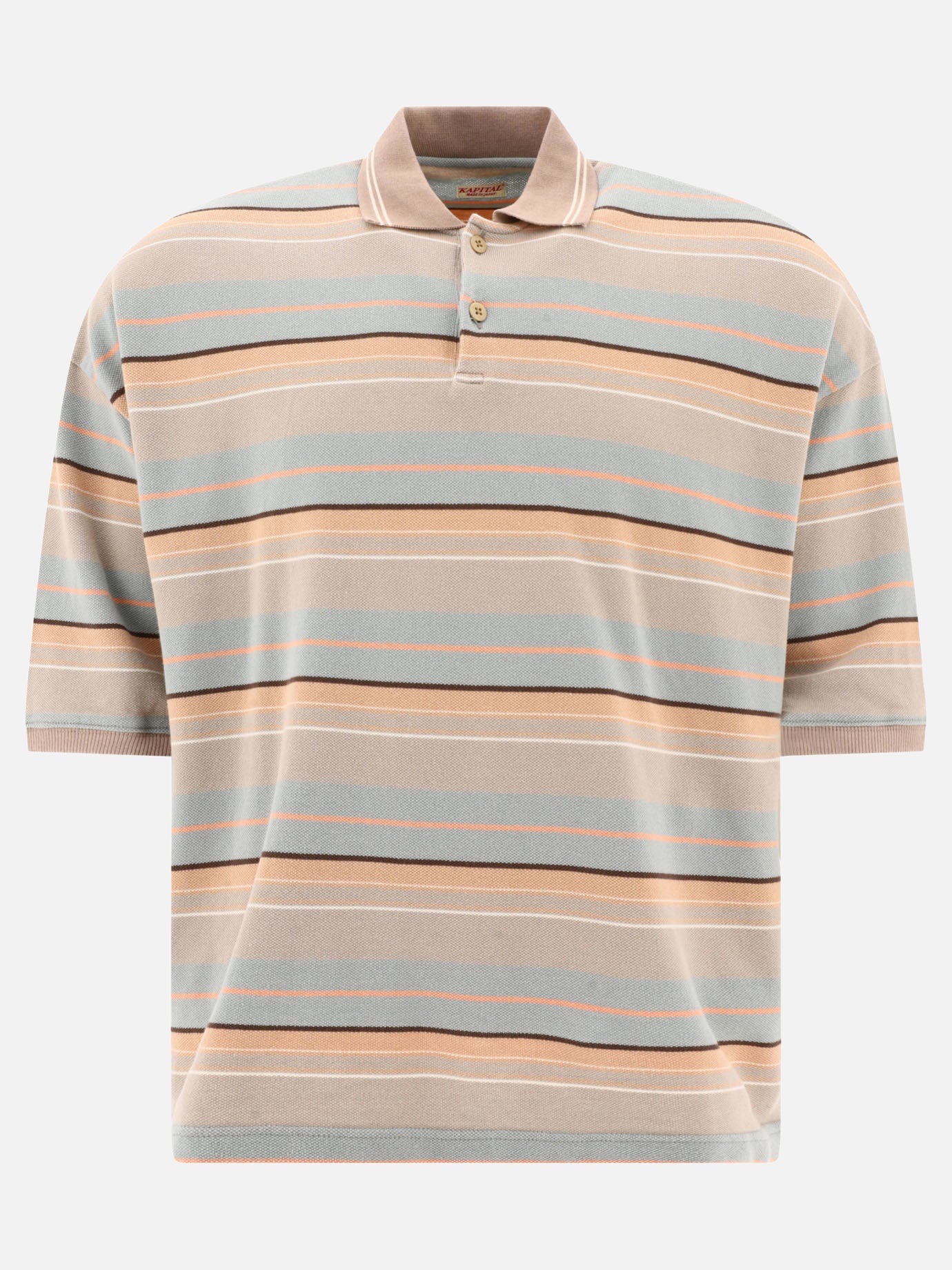 KAPITAL &quot;Multi-border Kanoko BOX&quot; polo shirt 11538474_4 Beige thumbnail_1