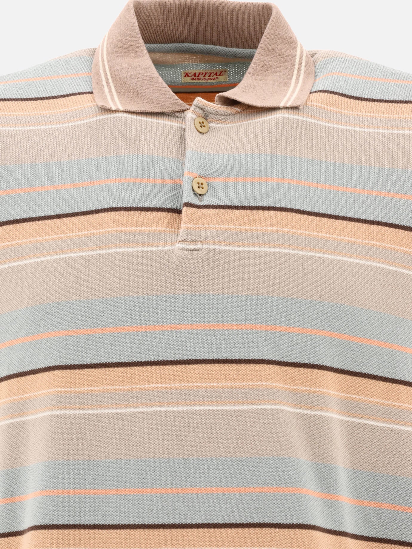 KAPITAL &quot;Multi-border Kanoko BOX&quot; polo shirt 11538474_4 Beige thumbnail_3