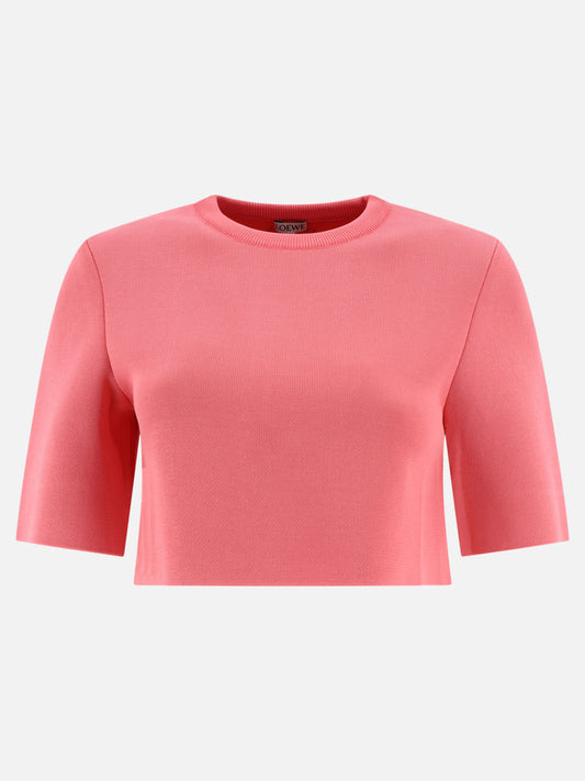 Crop tops 49% viscose 29% cotton 19% polyamide 1% leather  Pink - Loewe Women | PLP | VIETTI Online Store 
