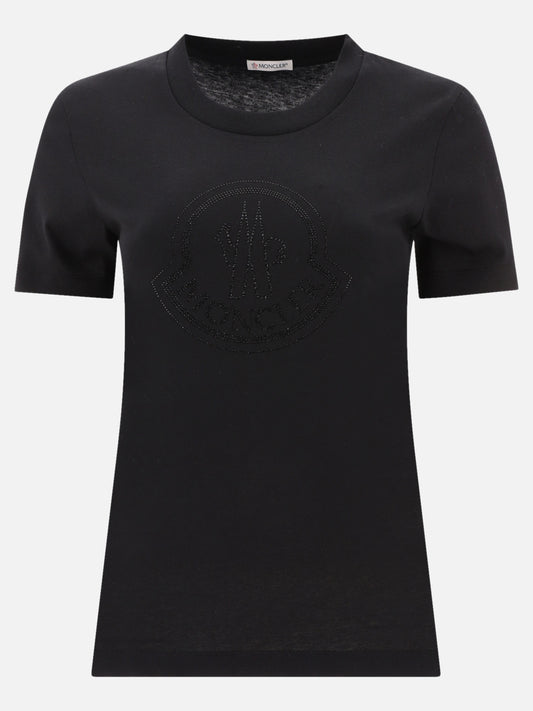 Crewneck t-shirts 100% cotone  Black - Moncler Women | PLP | VIETTI Online Store 
