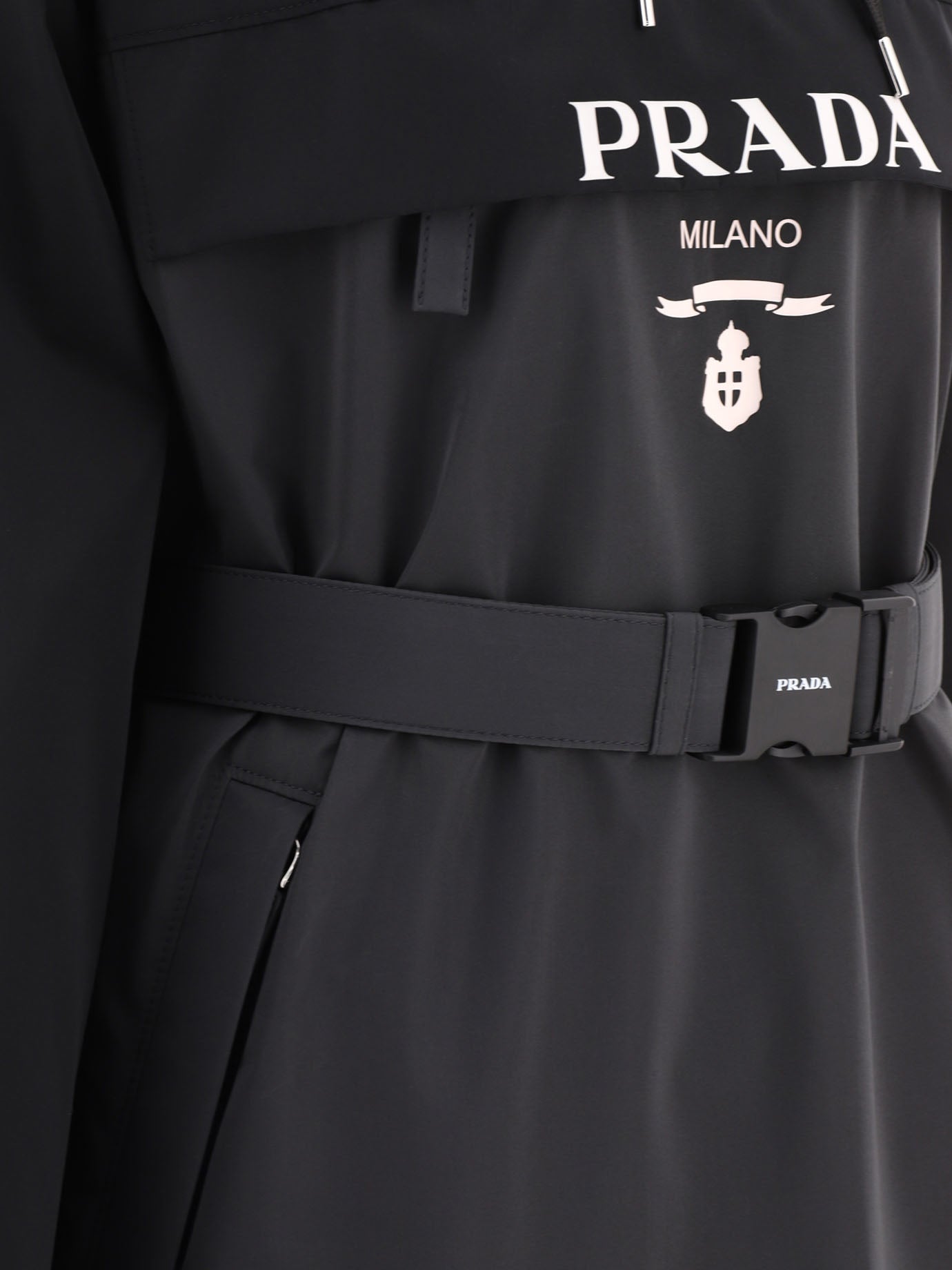 Raincoats & Trench coats Logo  Grey - Prada Women | PDP | VIETTI Online Store | Zoom-Modal_4
