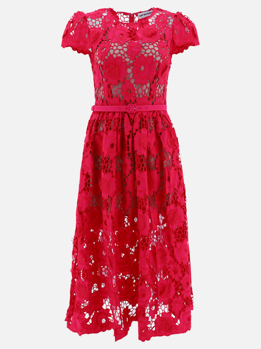 Long dresses 100% cotone  Red - Self-portrait Women | PLP | VIETTI Online Store 
