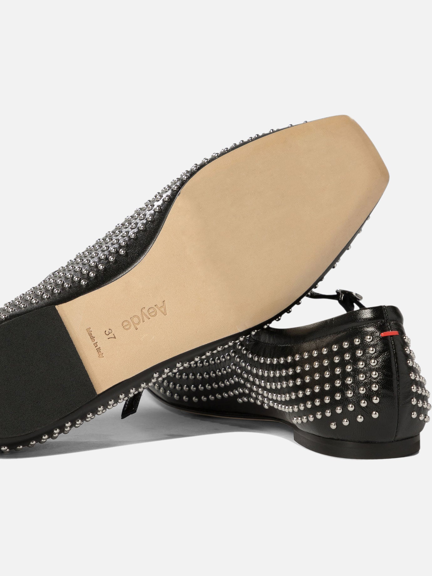 Aeyde "Uma" mini studded ballet flats Black