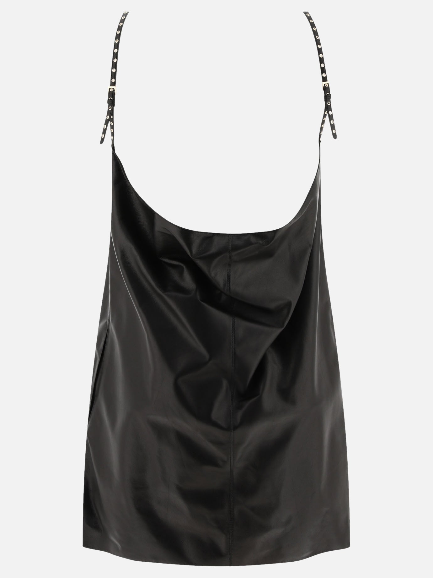 A-line leather dress