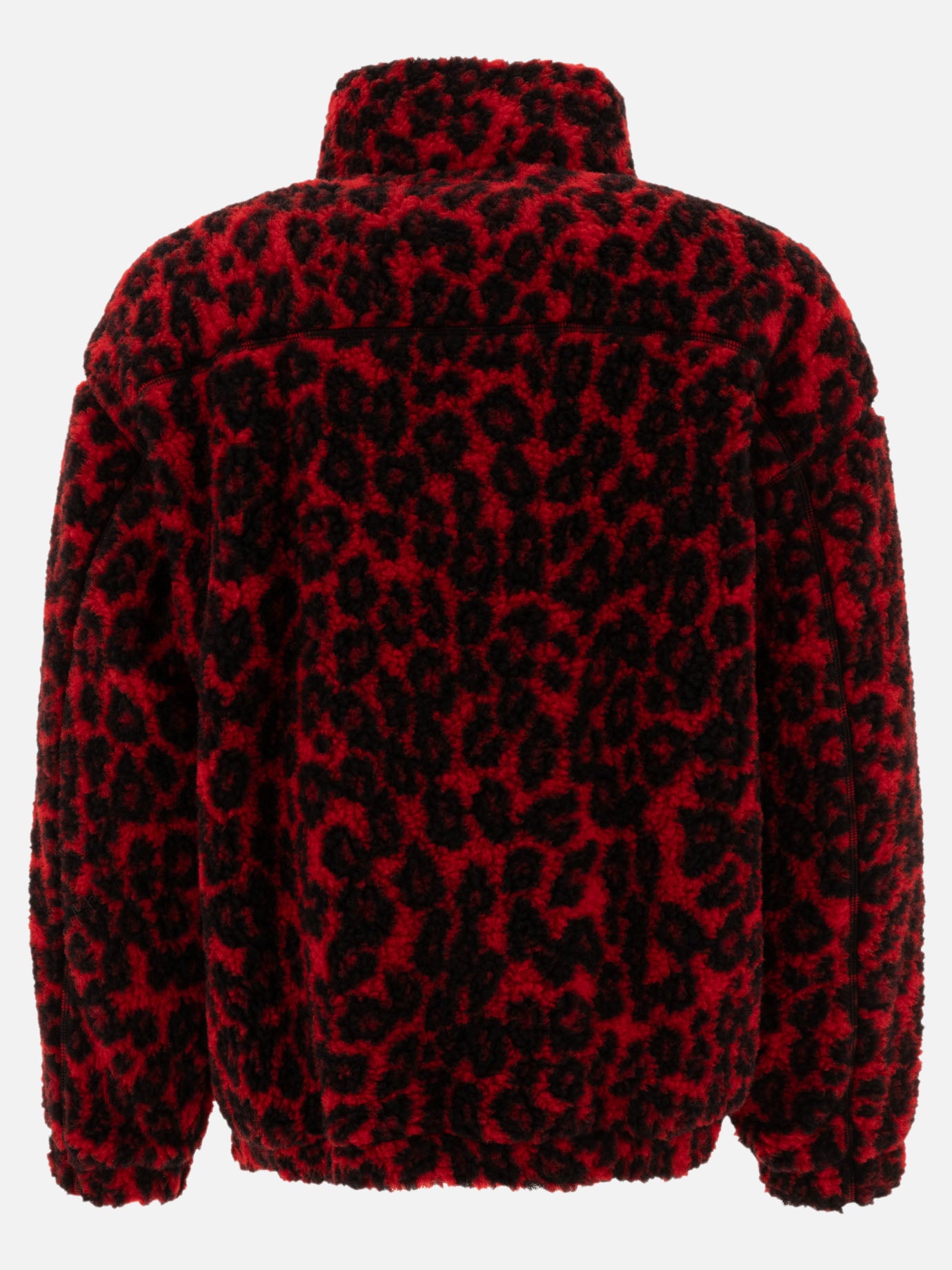 Alexander McQueen Leopard print fleece jacket Red