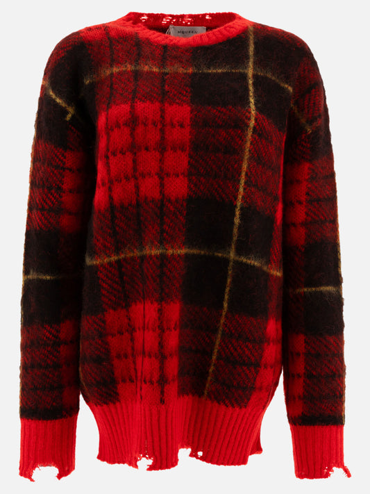 Alexander McQueen "Tartan Distressed" sweater Red