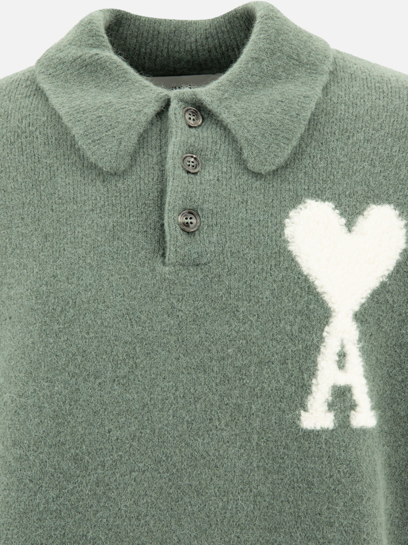Polo shirts with buttons Solid colour  Green - Ami Paris Men | PDP | VIETTI Online Store | Zoom-Modal_3
