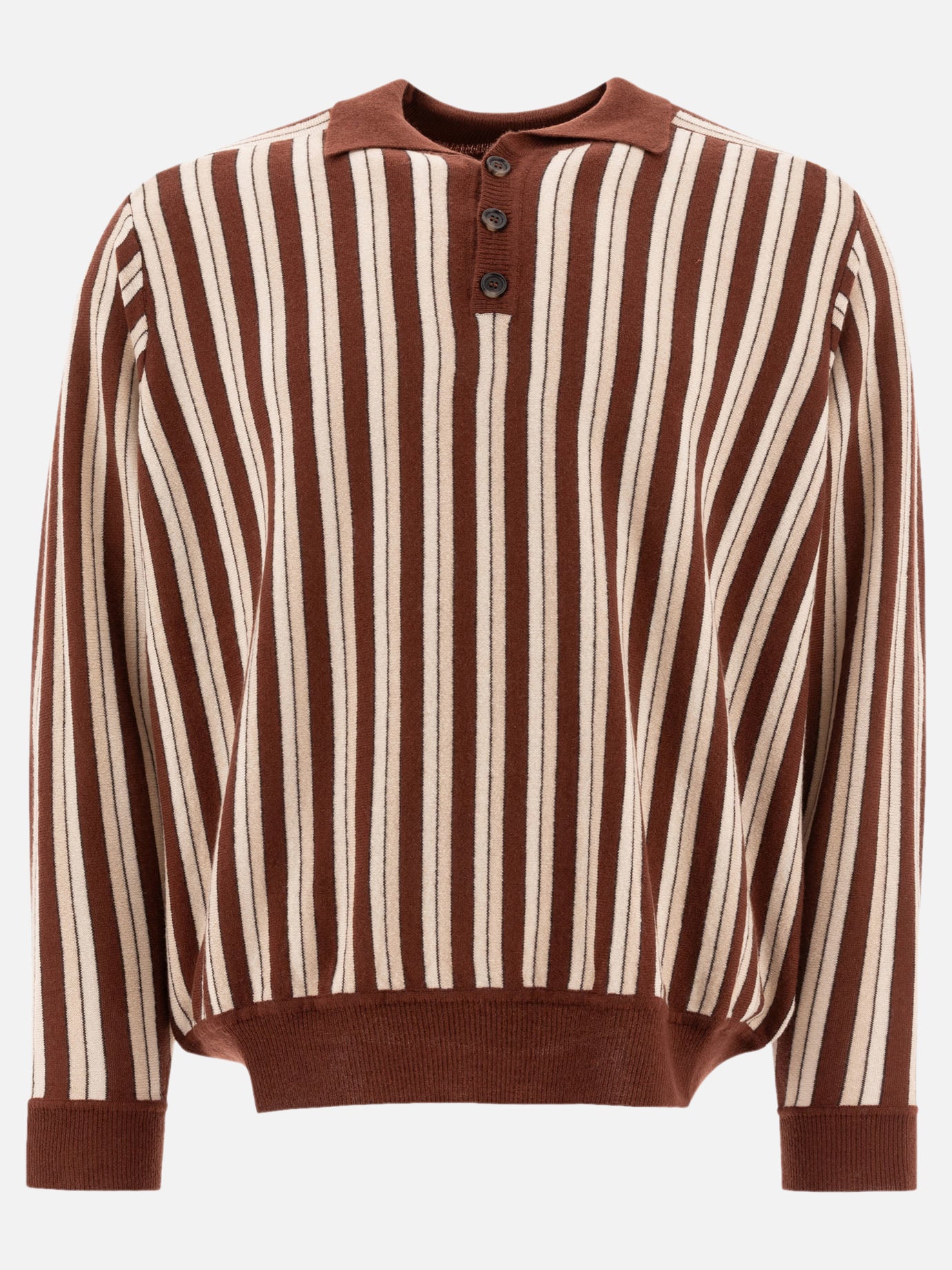 Bode "Hogan Stripe" polo shirt Brown