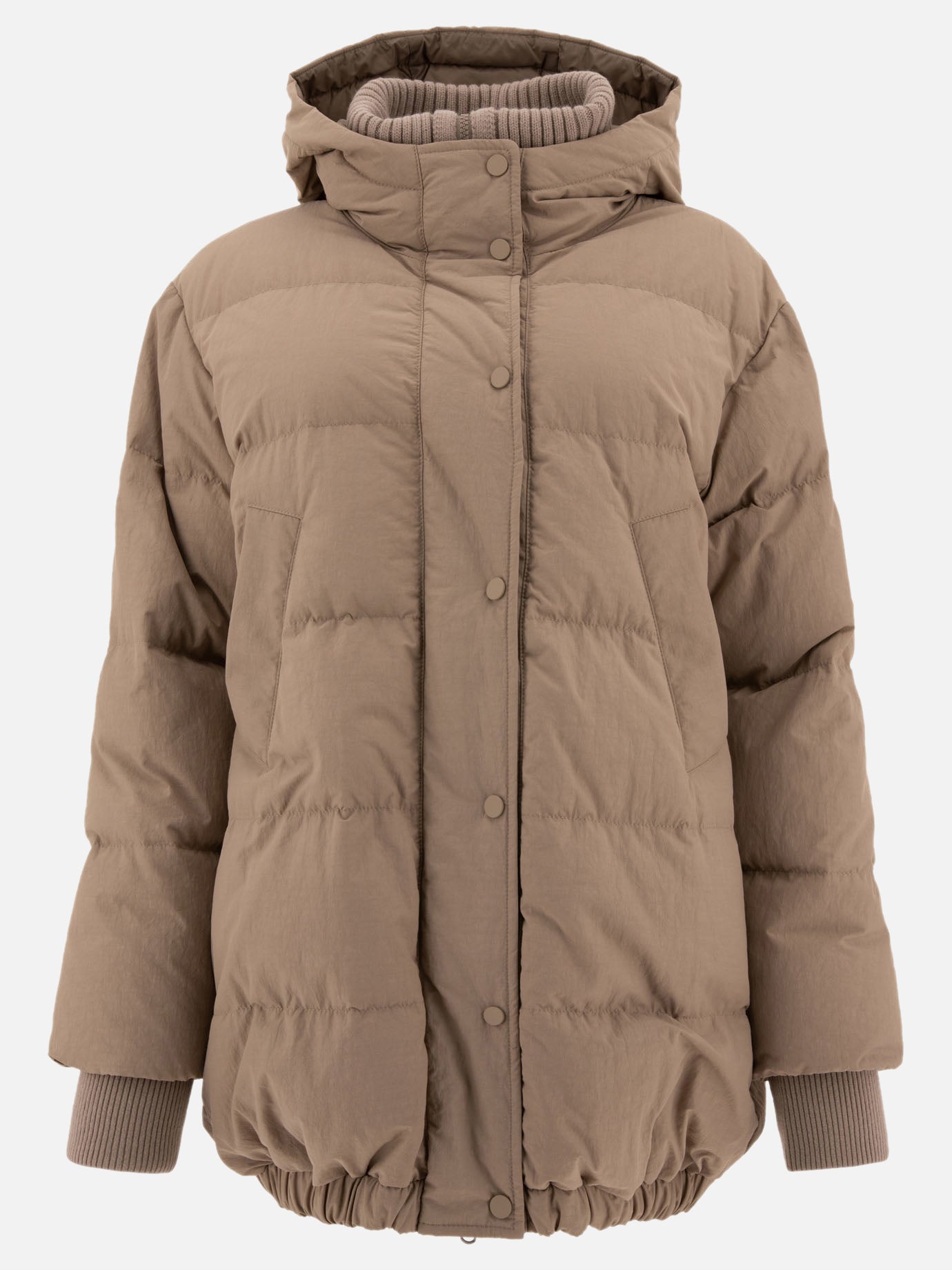 Down jackets Solid colour  Beige - Brunello Cucinelli Women | PDP | VIETTI Online Store | thumbnail