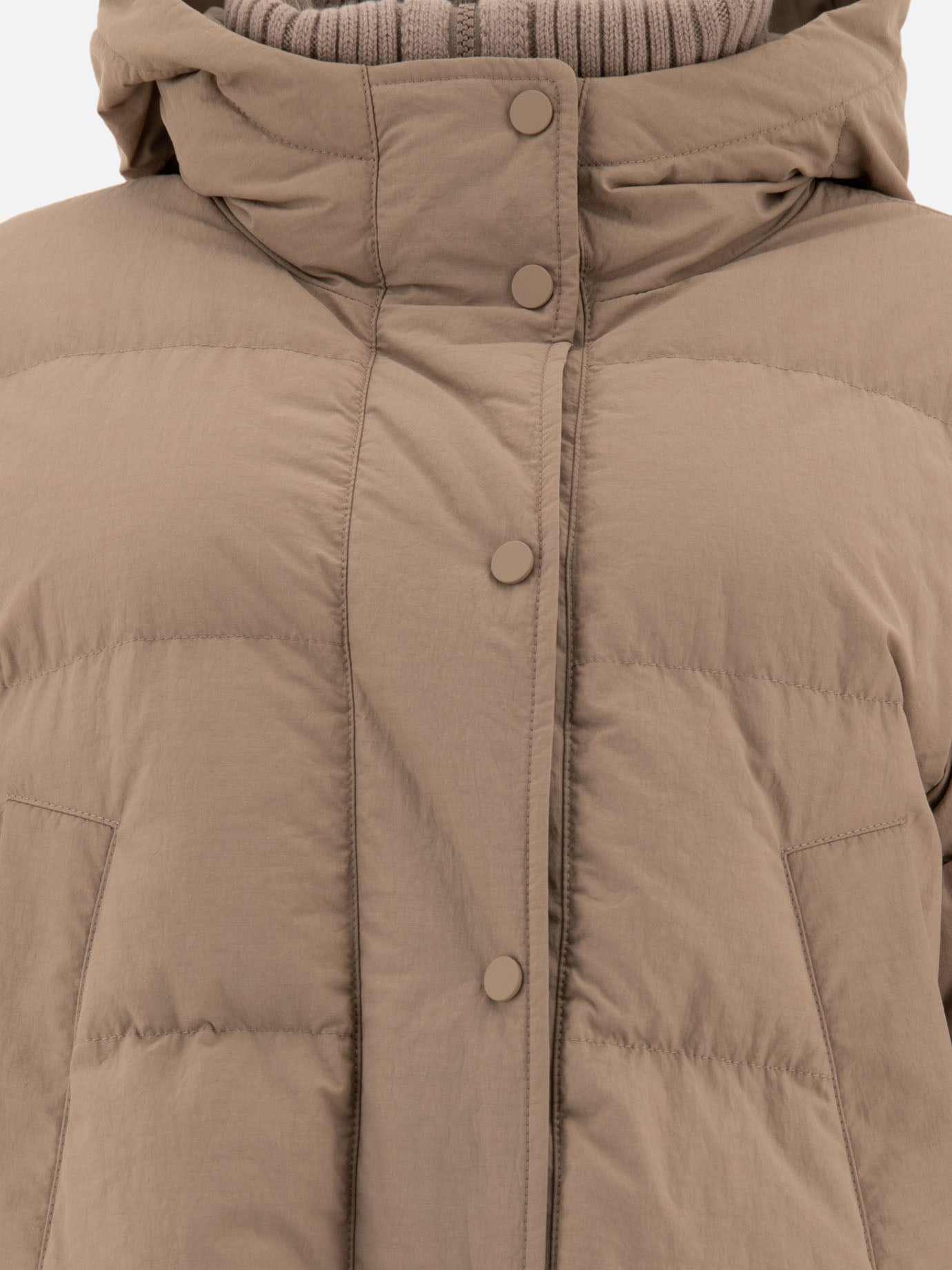 Brunello Cucinelli Down jacket in technical cotton Beige