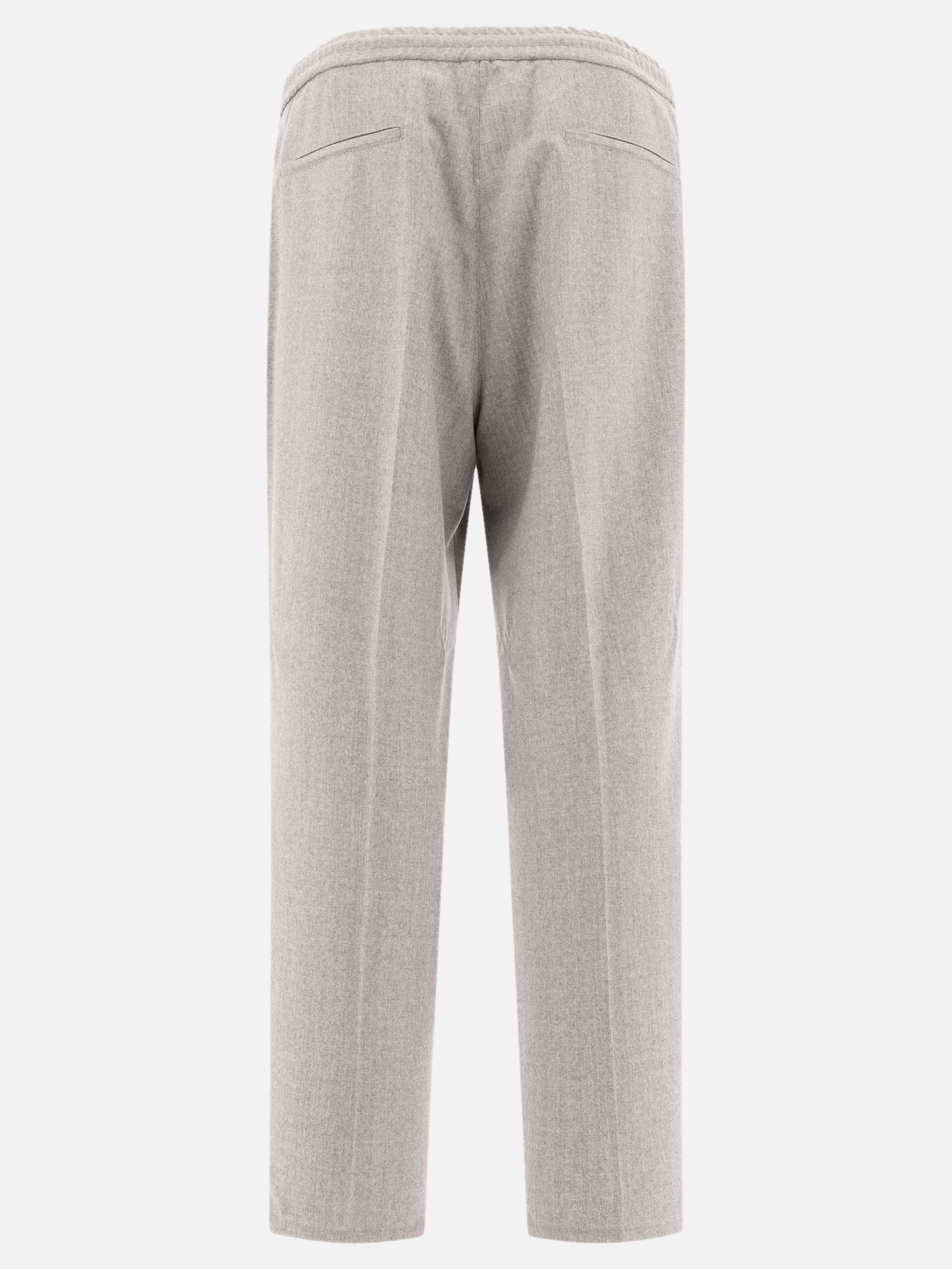 Trousers with drawstring and double pleats