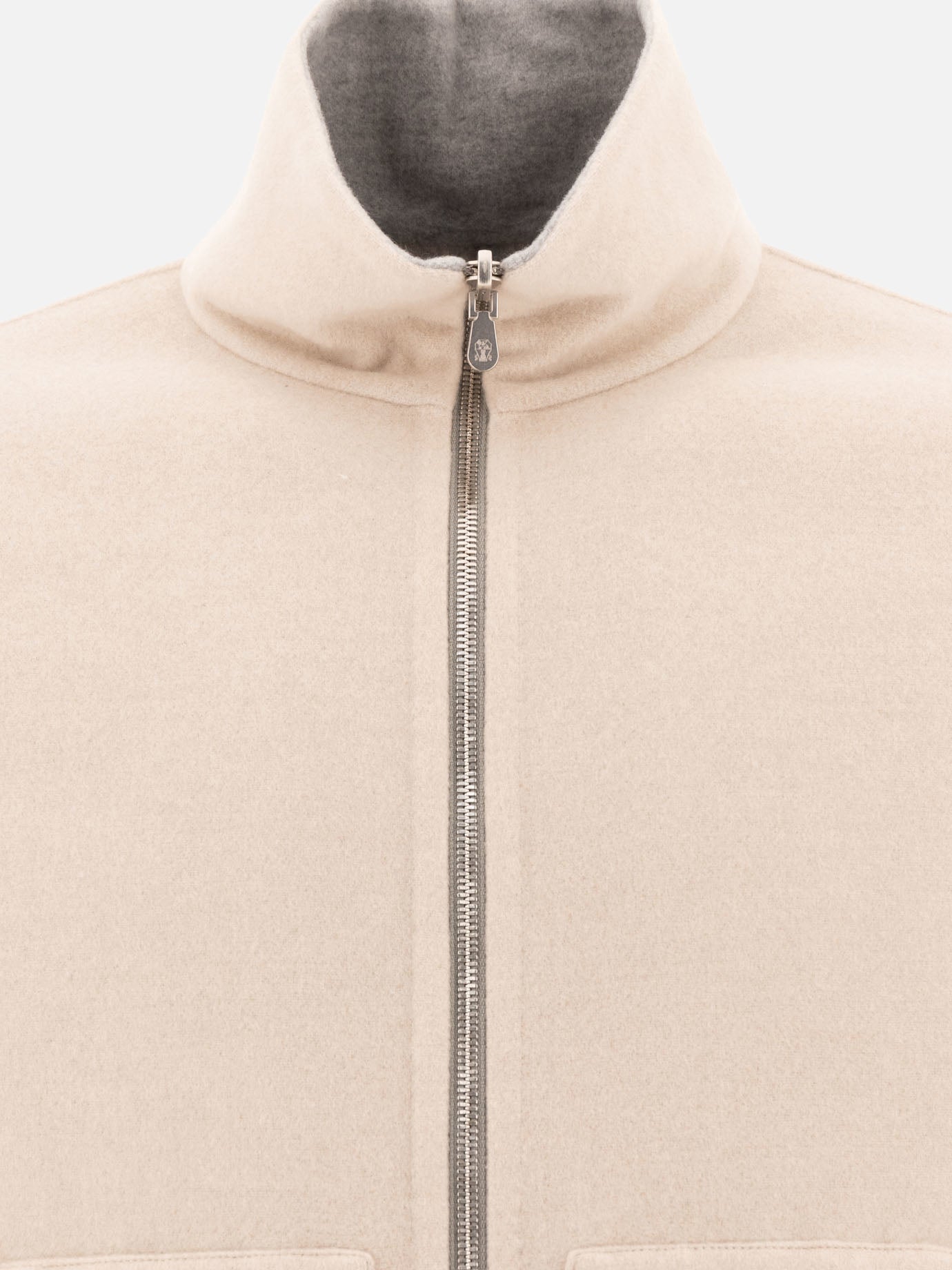 Brunello Cucinelli Reversible cashmere jacket Beige