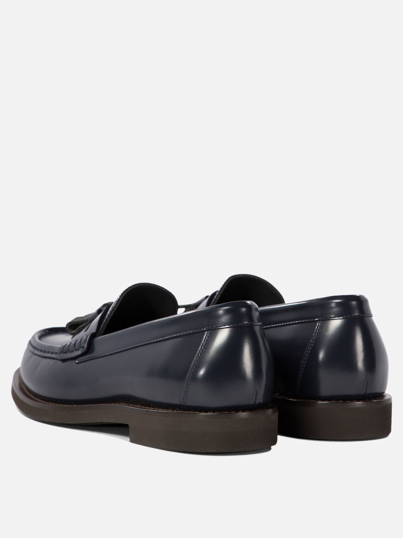 Brunello Cucinelli Loafers with Shiny Tassels Blue