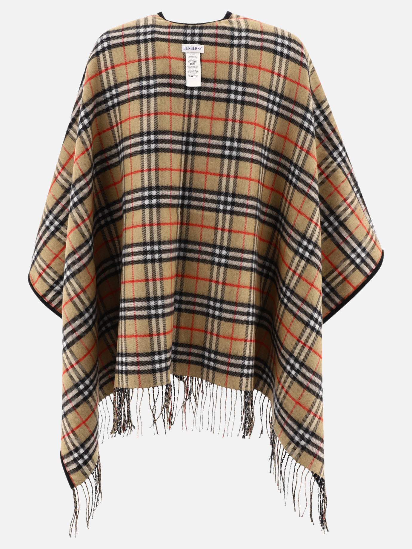 Burberry Check wool reversible cape Black