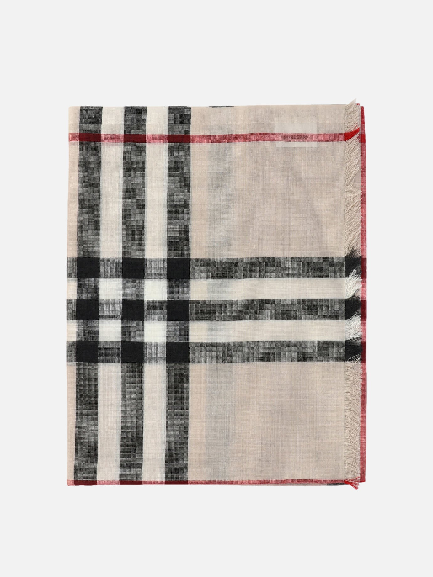 Burberry Check wool silk scarf Beige