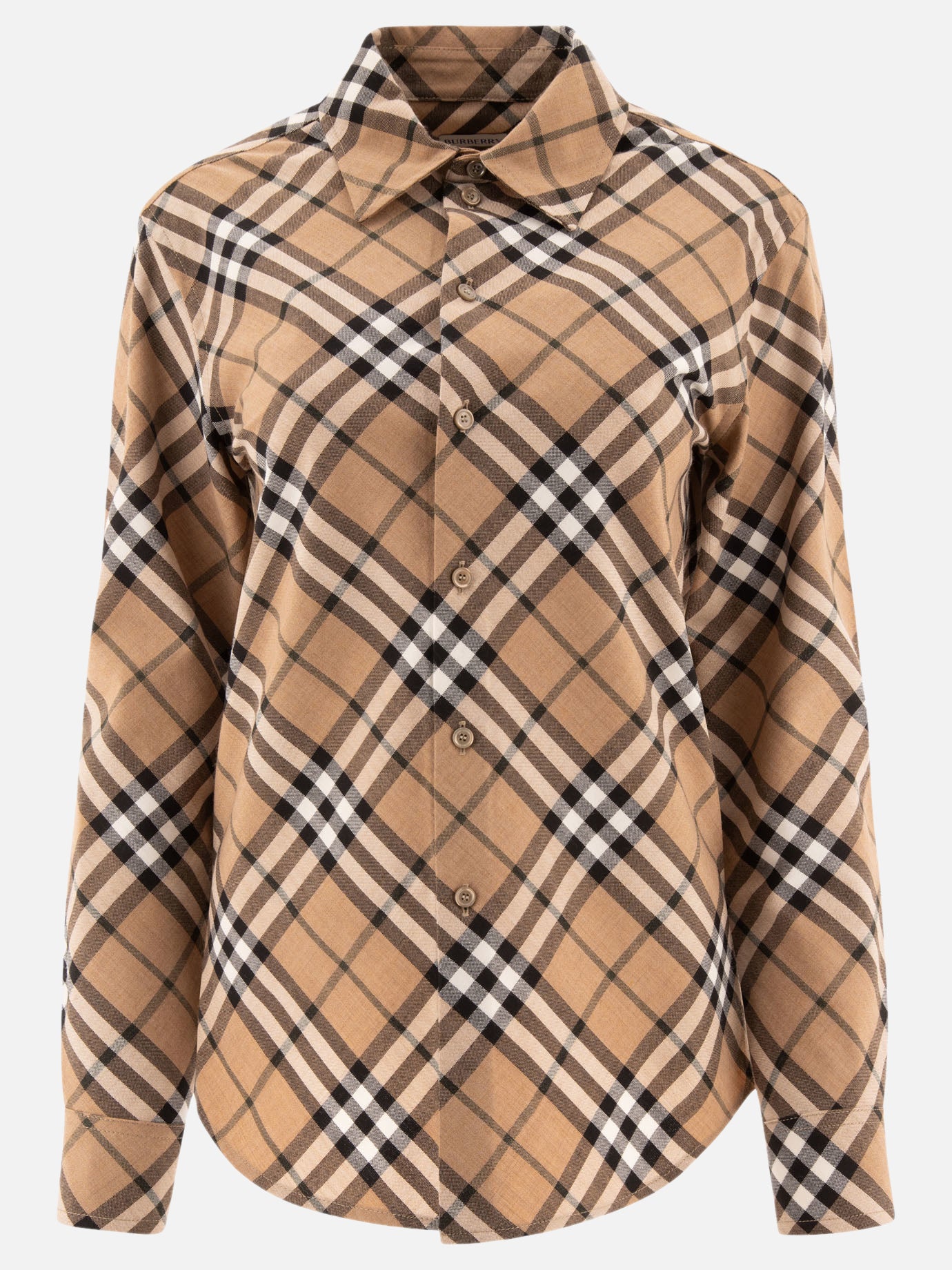 Burberry Wool blend shirt with Check motif Beige