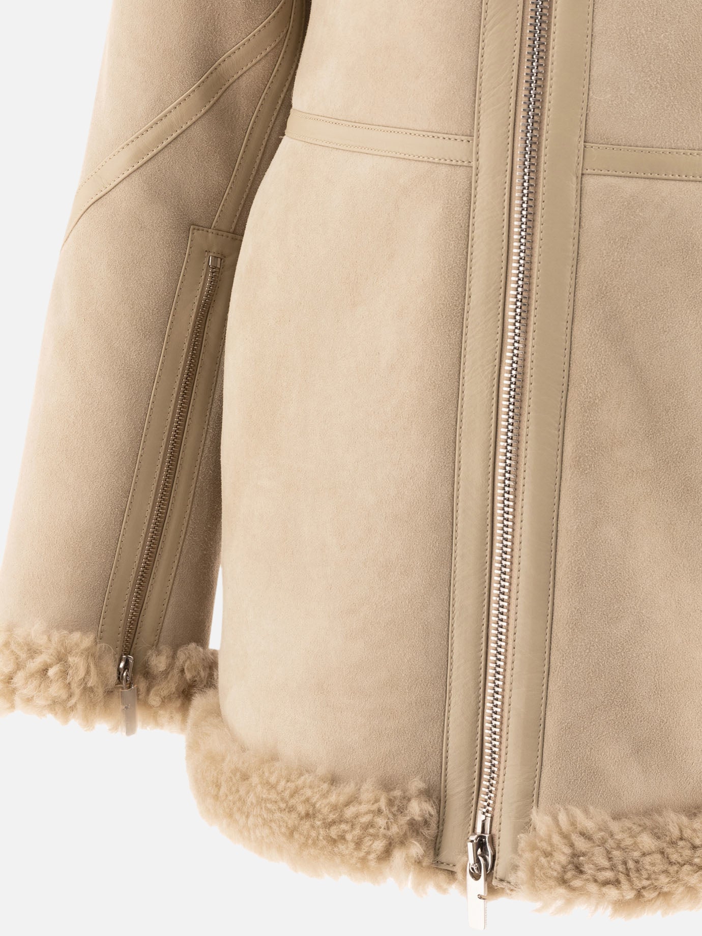 Shearling jackets Solid colour  Beige - Burberry Women | PDP | VIETTI Online Store | Zoom-Modal_4

