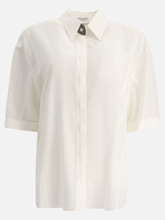 Casual shirts Solid colour  White - Brunello Cucinelli Women | PDP | VIETTI Online Store 
