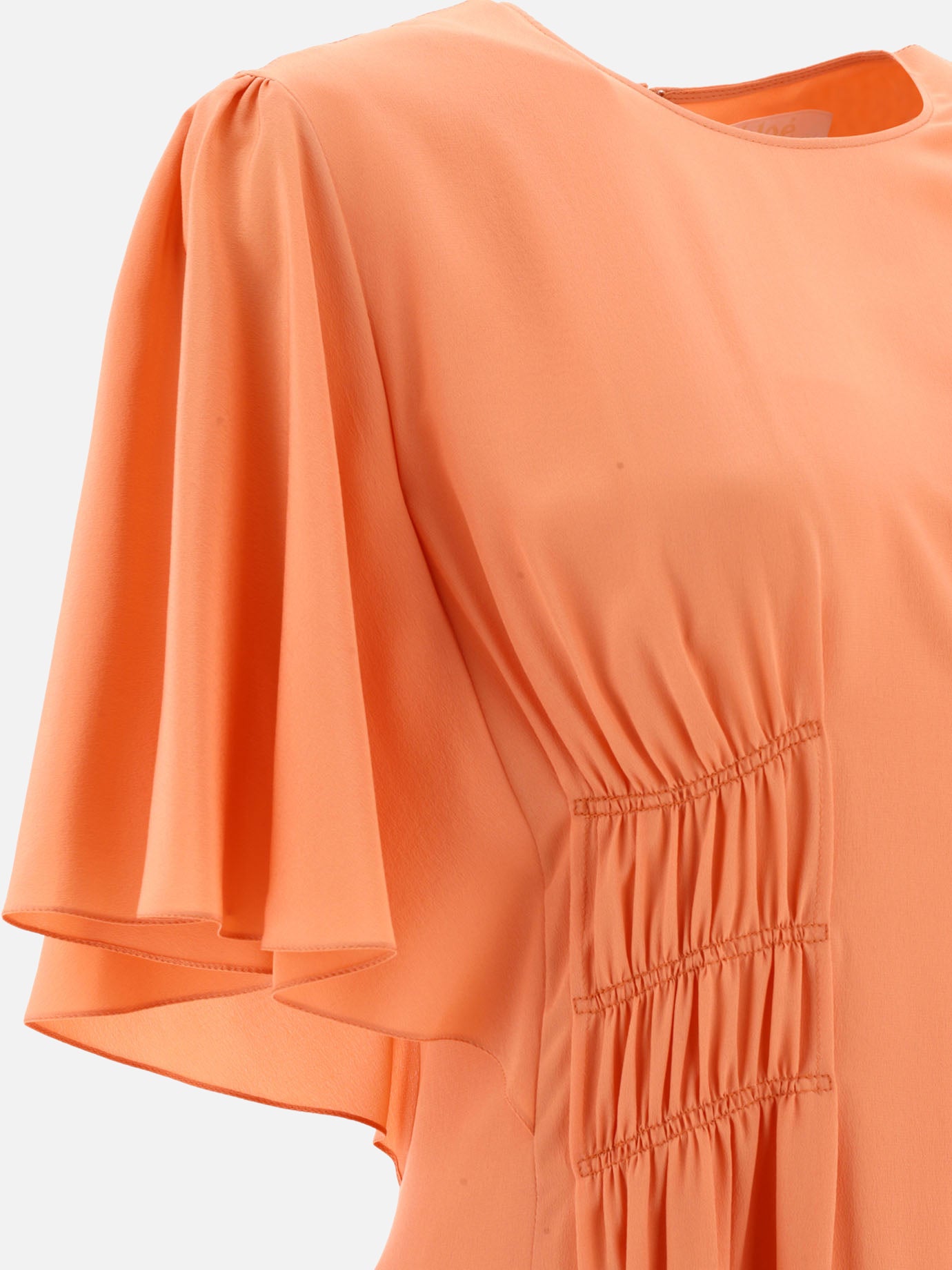 Midi dresses Solid colour  Orange - Chloé Women | PDP | VIETTI Online Store | thumbnail_4
