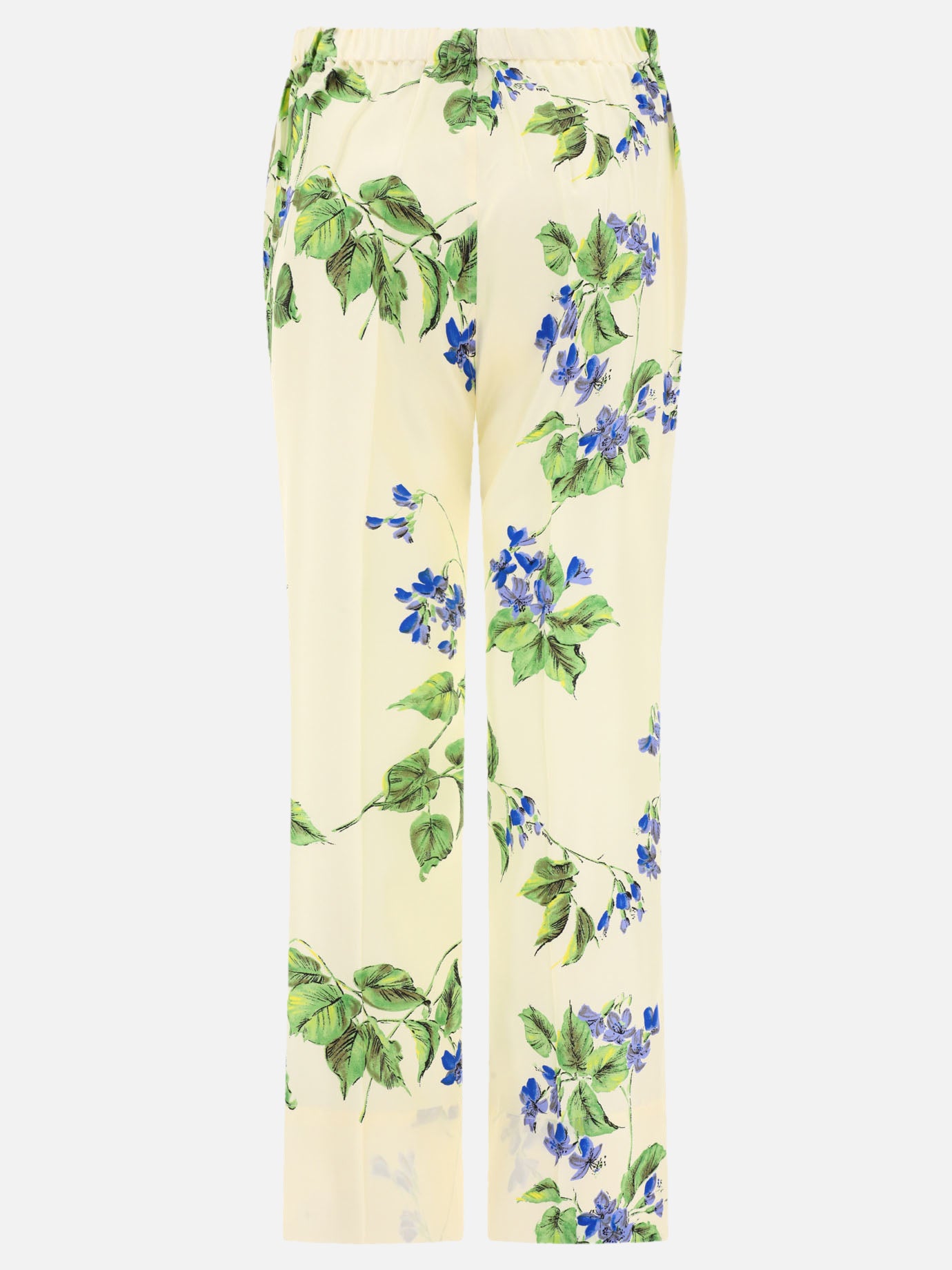 Prada Floral silk trousers White