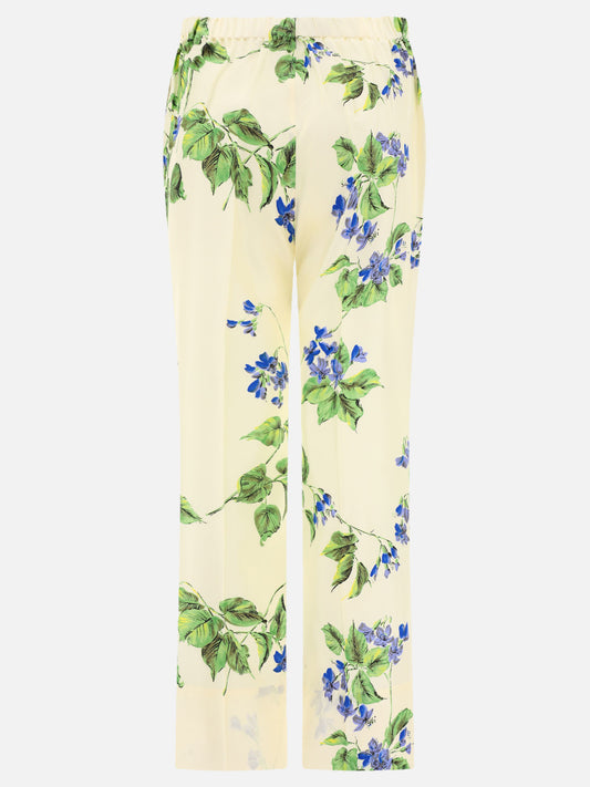 Prada Floral silk trousers 16600240_38 White 2