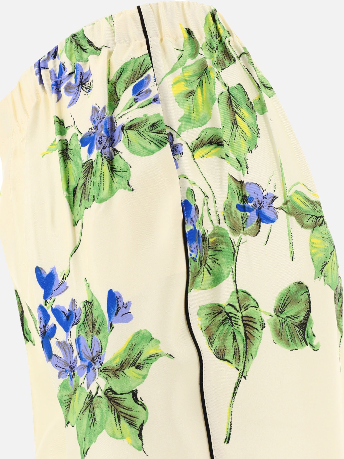 Prada Floral silk trousers 16600240_38 White thumbnail_4