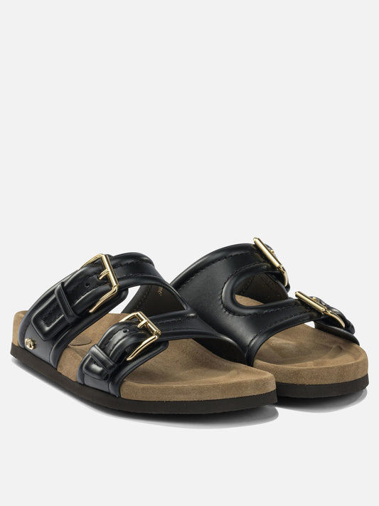 Flat sandals 100% calf leather - 100% rubber  Black - Valentino Garavani Women | PDP | VIETTI Online Store | 2
