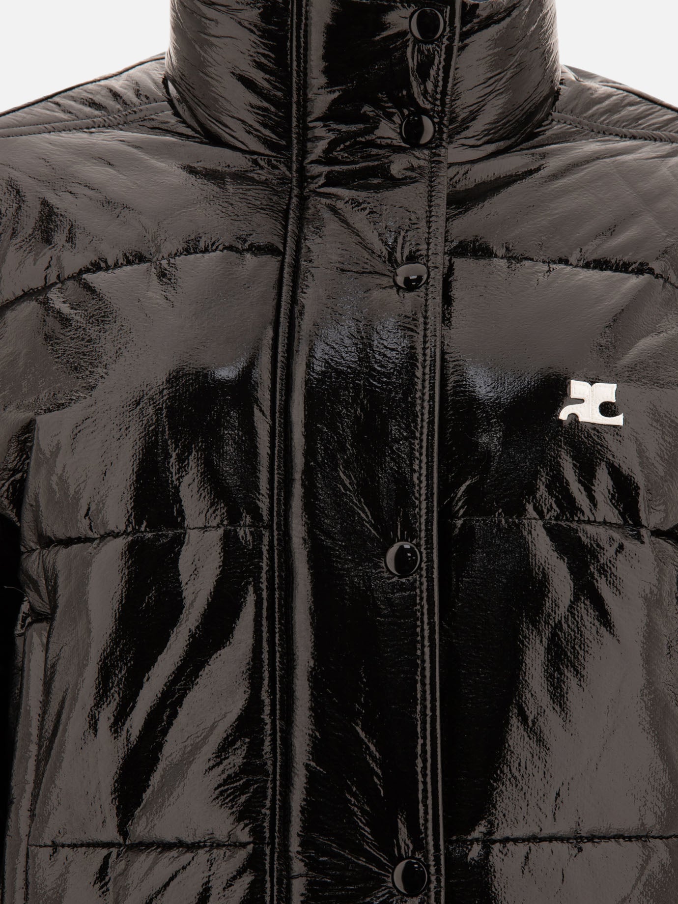 Vinyl puffer jacket