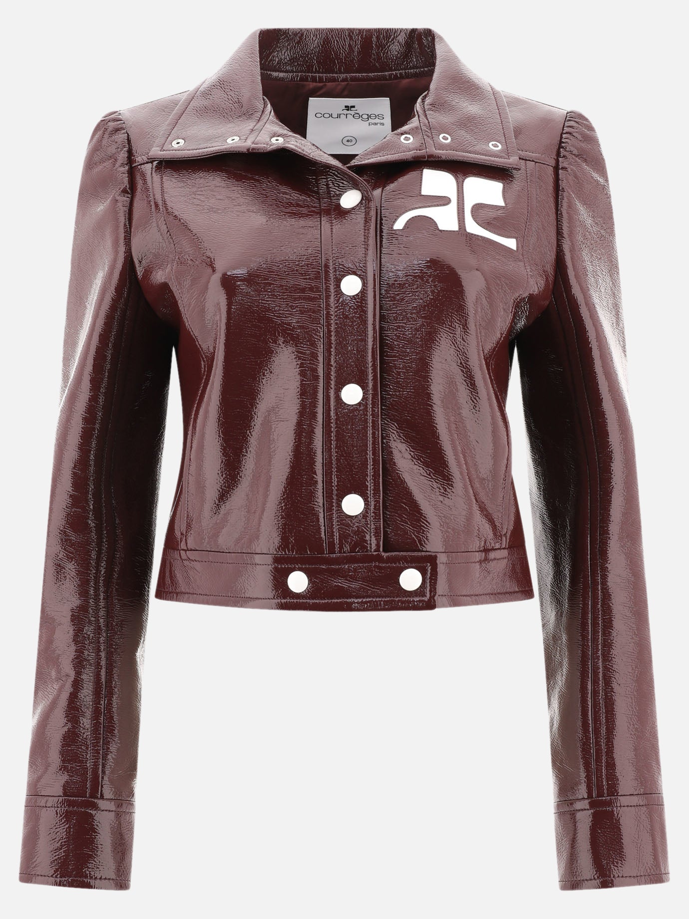 Leather jackets Solid colour  Bordeaux - Courrèges Women | PDP | VIETTI Online Store | Zoom-Modal

